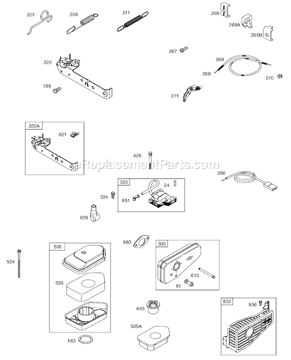 Page D Diagram and Parts List for 9C900SERIES  Briggs and Stratton Engine